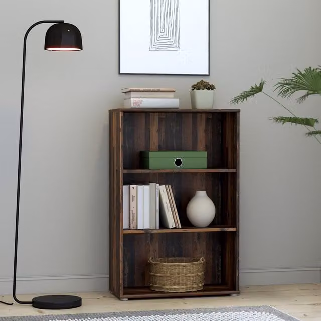Furniture To Go Essential 2 Shelf Bookcase in Rustic Vintage Oak Brown
