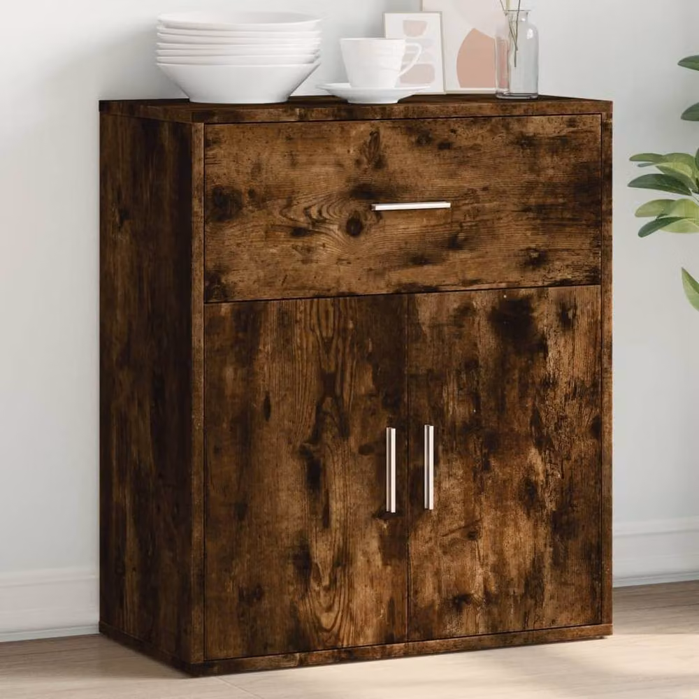 Berkfield Home Modern Smoked Oak Sideboard in Brown, W/D/H: 60 x 31 x 70 cm – 2