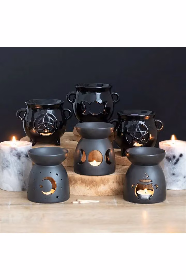 KDMD Black Ceramic Cauldron Cut Out Tealight Oil Burner – 3