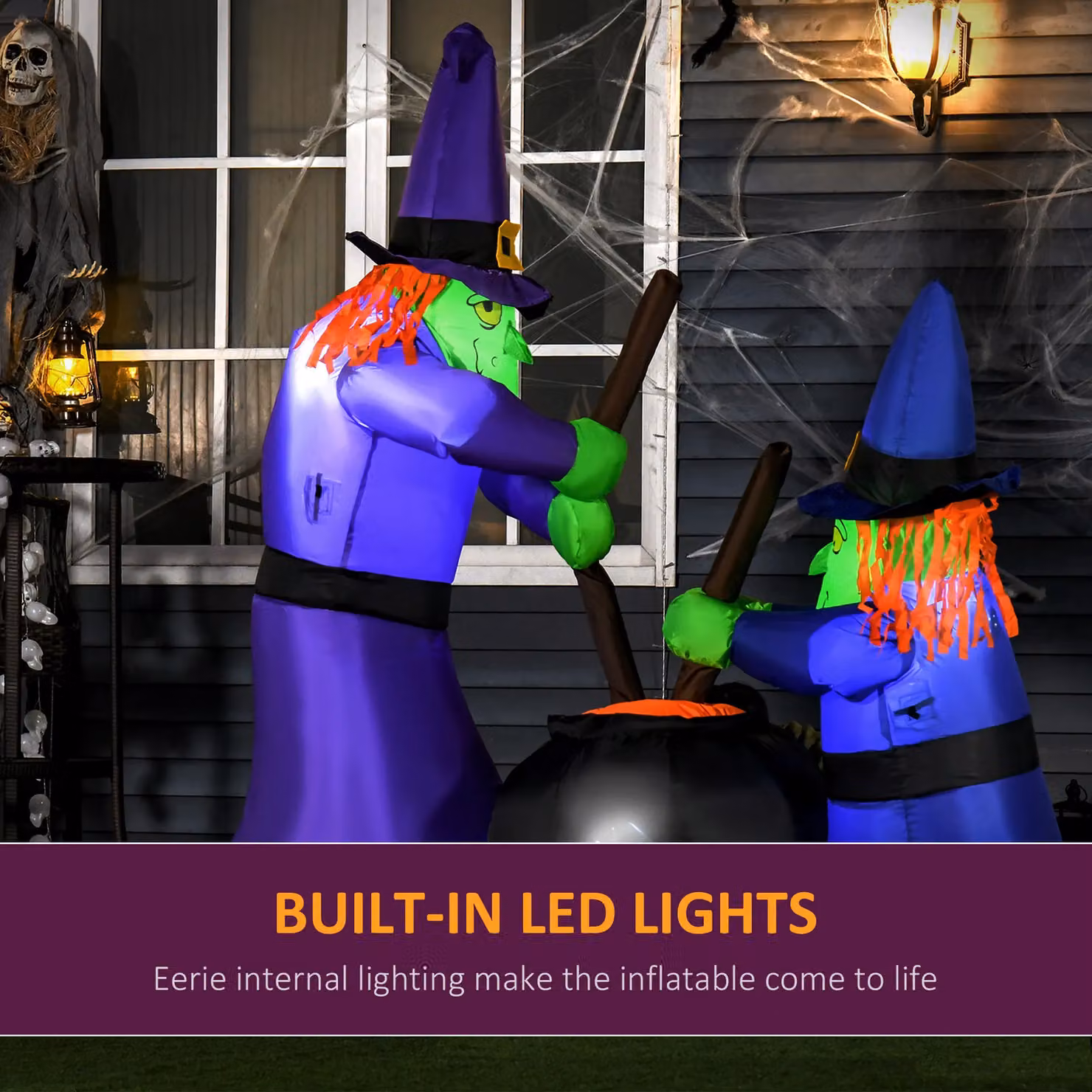 HOMCOM Inflatable Halloween Witches Decoration in Multicolour – 4