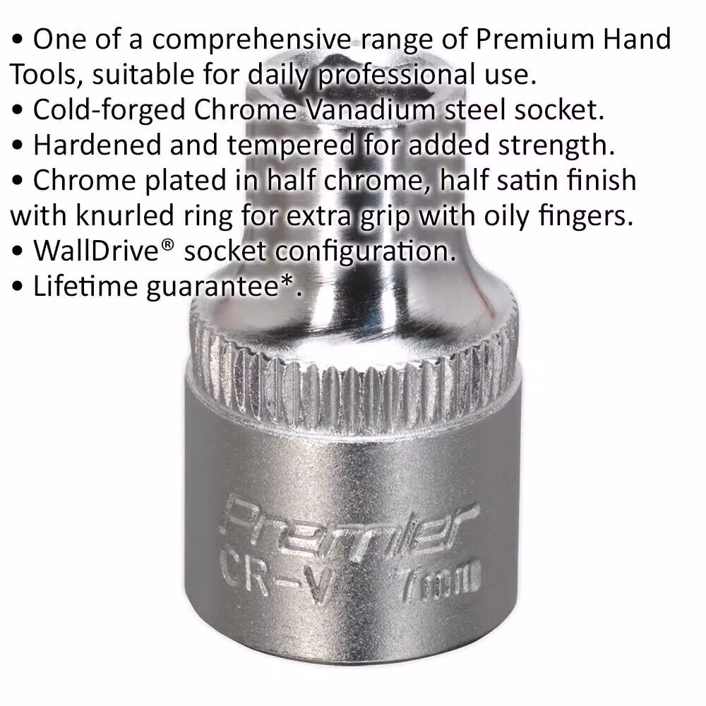 Loops 7mm Forged Steel Drive Socket, 3/8 inch Square Drive, Chrome Vanadium, Silver – 2