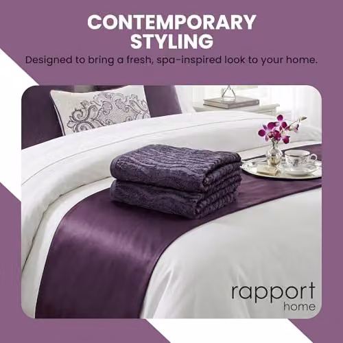 Rapport Home Safari 2 Pack Damson Bath Sheets, 500GSM 100% Cotton, W: 90 cm, H: 140 cm – 6