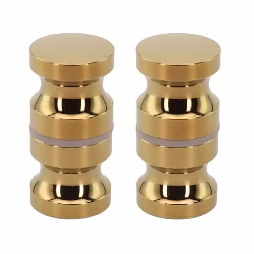 Nes Home Round Brushed Brass Aluminium Shower Door Knob Handle Set of 2 in Gold