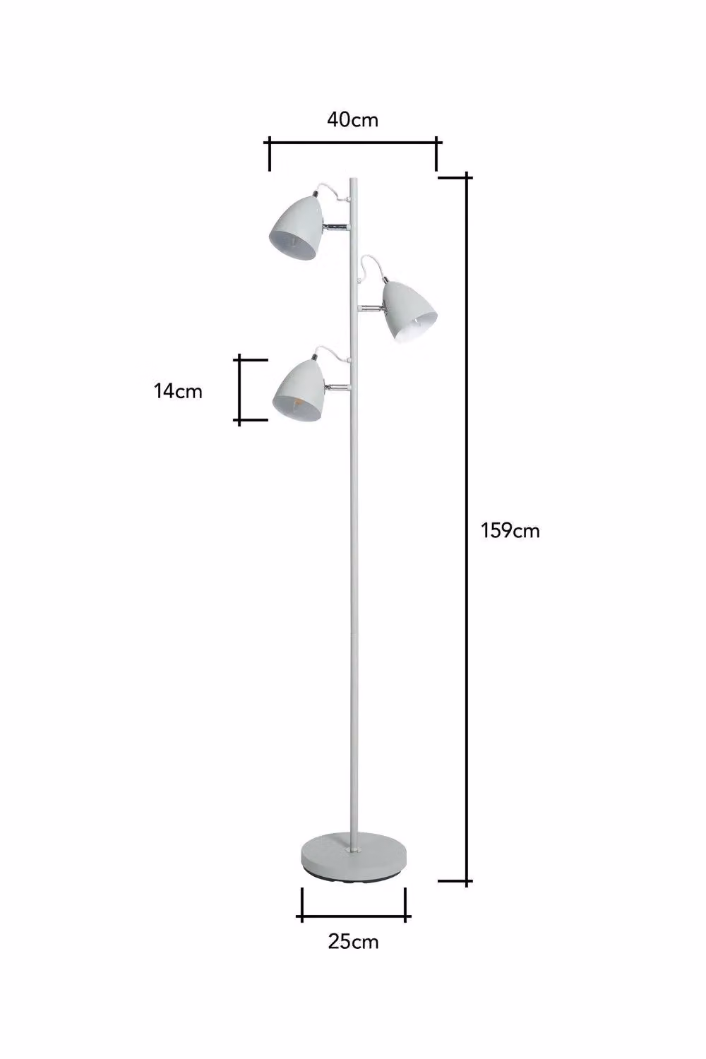 BHS Lighting Sian Adjustable Metal Floor Lamp in Grey – 3
