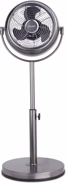 Air Pro Grey Metal Oscillating Pedestal Fan with Adjustable Height