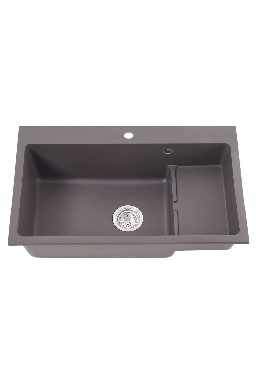 Living and Home Modern Granite Composite Kitchen Sink with Waste Kit in Grey, W: 80.0 cm, D: 49.0 cm, H: 22.0 cm – 2