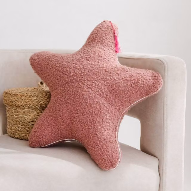 MiniCamp Boucle Starfish Cushion in Pink with Star Pattern, W/D/H: 48 x 40 x 1 cm – 1