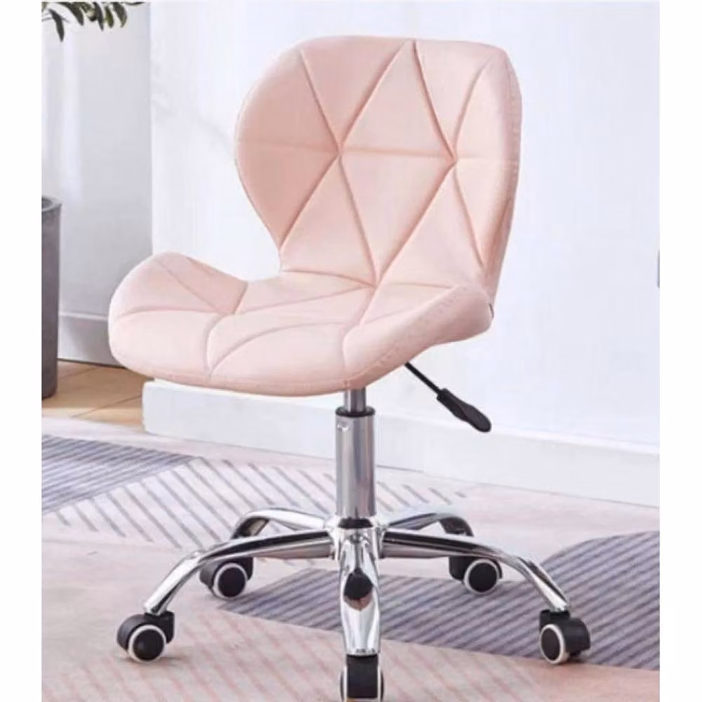 FLAVORA Pink Modern Upholstered Task Chair for Home Office or Bedroom with 360 Degree Swivel and Armrests – 2