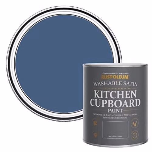 Rust-Oleum Blue Scrubbable Kitchen Cupboard Paint in Satin Finish, 0.75 l – 1