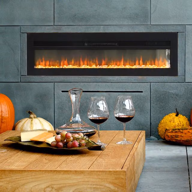Living Star Electric Fireplace with Remote Control in Black