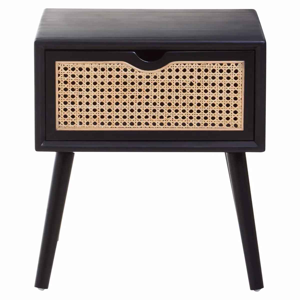 Orsina Cebu Black Side Table with Rattan Drawer – 3