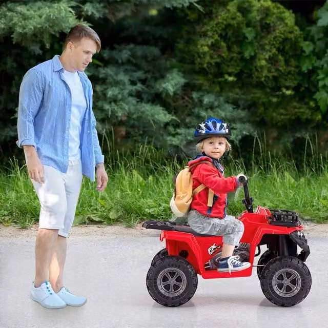 Costway Kids Electric Ride on ATV Toy Car with Light and Sound, Red