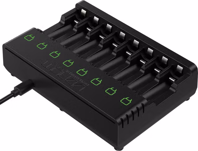 Venom Battery Charging Dock for Rechargeable AA or AAA Batteries, Black