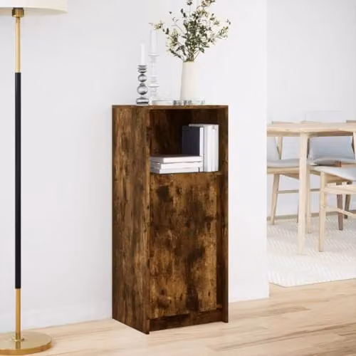 vidaXL Modern Sideboard in Smoked Oak with Integrated LED Lighting, W/D/H: 42.5 x 34 x 100 cm – 2