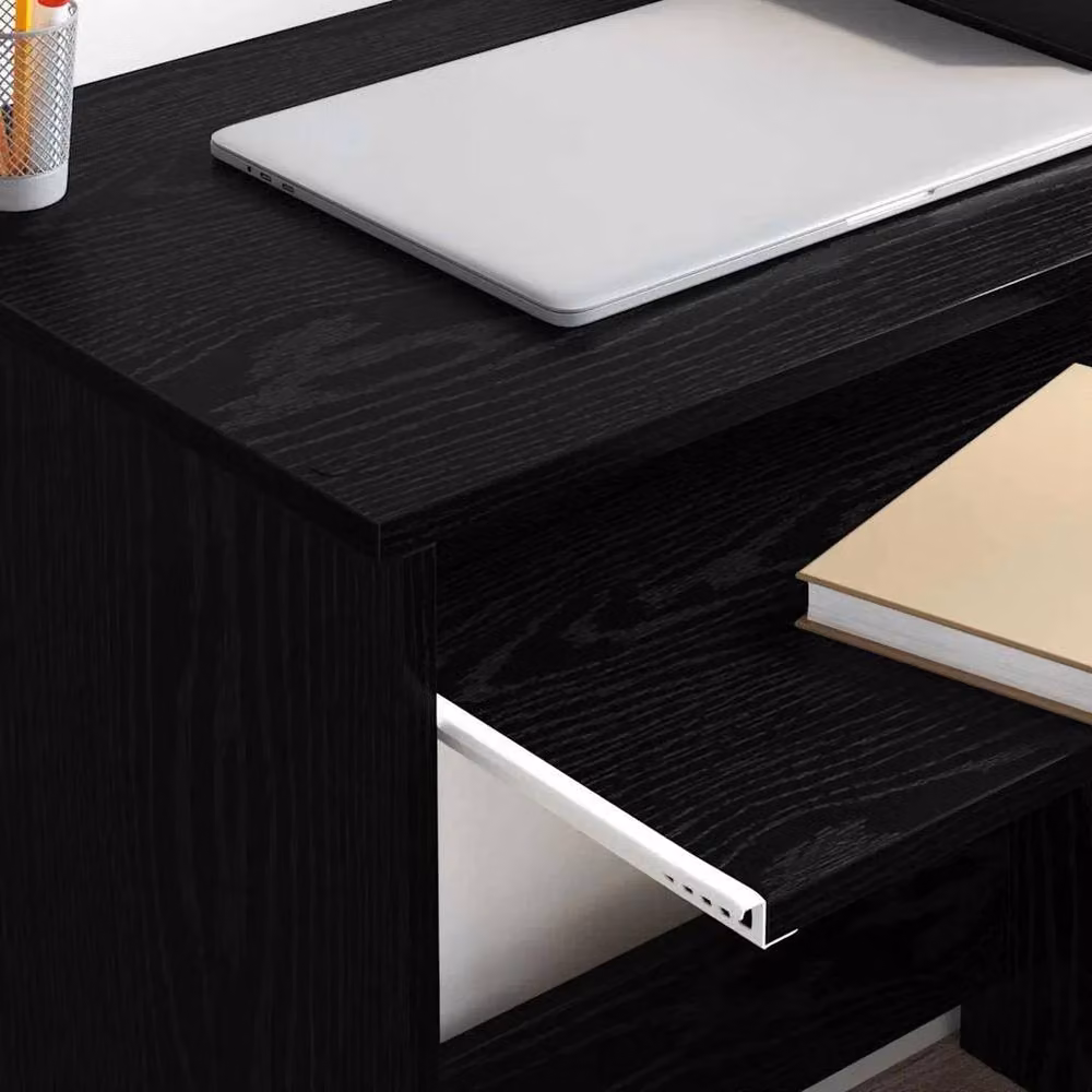 EONLION Modern Computer Desk with Single Pedestal Drawer in Black, W/D/H: 106 x 41 x 88.5 cm – 3