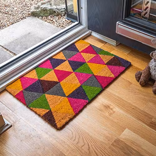 Nicola Spring Triangle Coir Door Mat Set of 2, Brown and Multicolour, W/D: 60 x 40 cm – 3