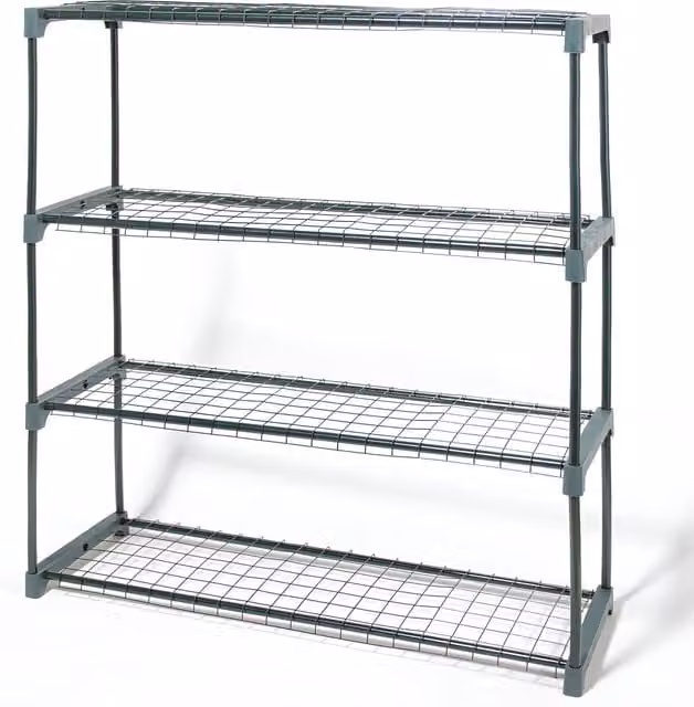Lacewing 4 Tier Freestanding Metal Greenhouse Shelving, Green, W/D/H: 92 x 32 x 107 cm