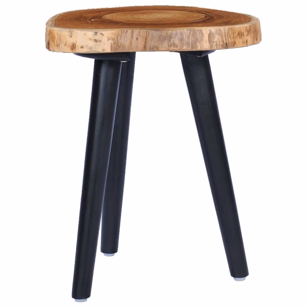 Berkfield Home Round Solid Teak and Mango Wood Coffee Table in Brown, W/D: 40 x 45 cm – 3