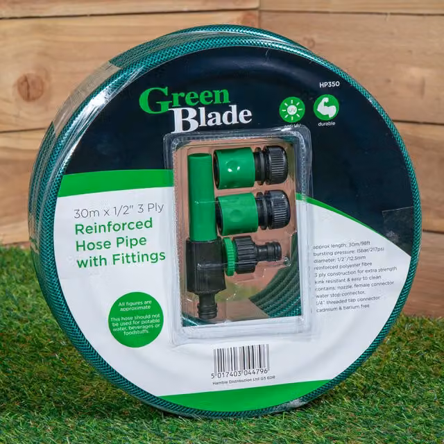 Samuel Alexander 30m Reinforced Green Garden Hose Pipe with Fittings – 2