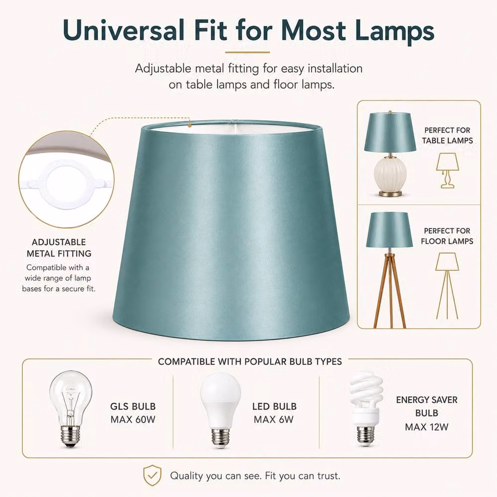 Voltico Classic Satin Table Lamp Shade in Aqua – 3