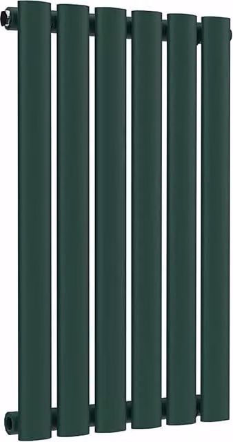 Lux Heat Oval Horizontal Radiator in British Racing Green, W: 60 cm, H: 36 cm
