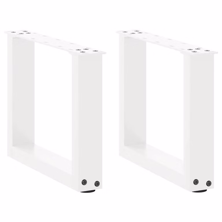 Berkfield Home U-Shaped Coffee Table Legs, 2 Pieces, White Steel, W: 40 cm, H: 30-31 cm
