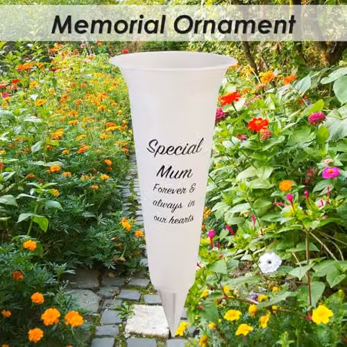 VFM e-Store Memorial Ornament Planter, White, H 32.5 cm x W 10 cm – 2