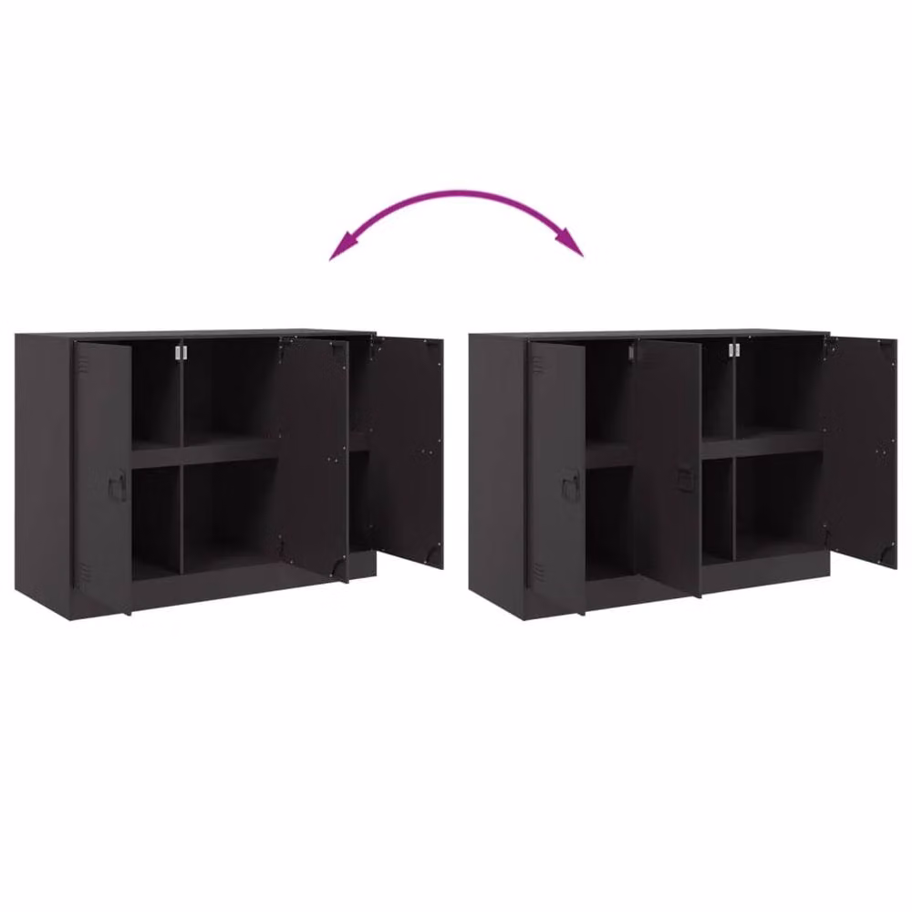 Berkfield Home Matt Black Metal Sideboard W/D/H: 99 x 39 x 73 cm – 4