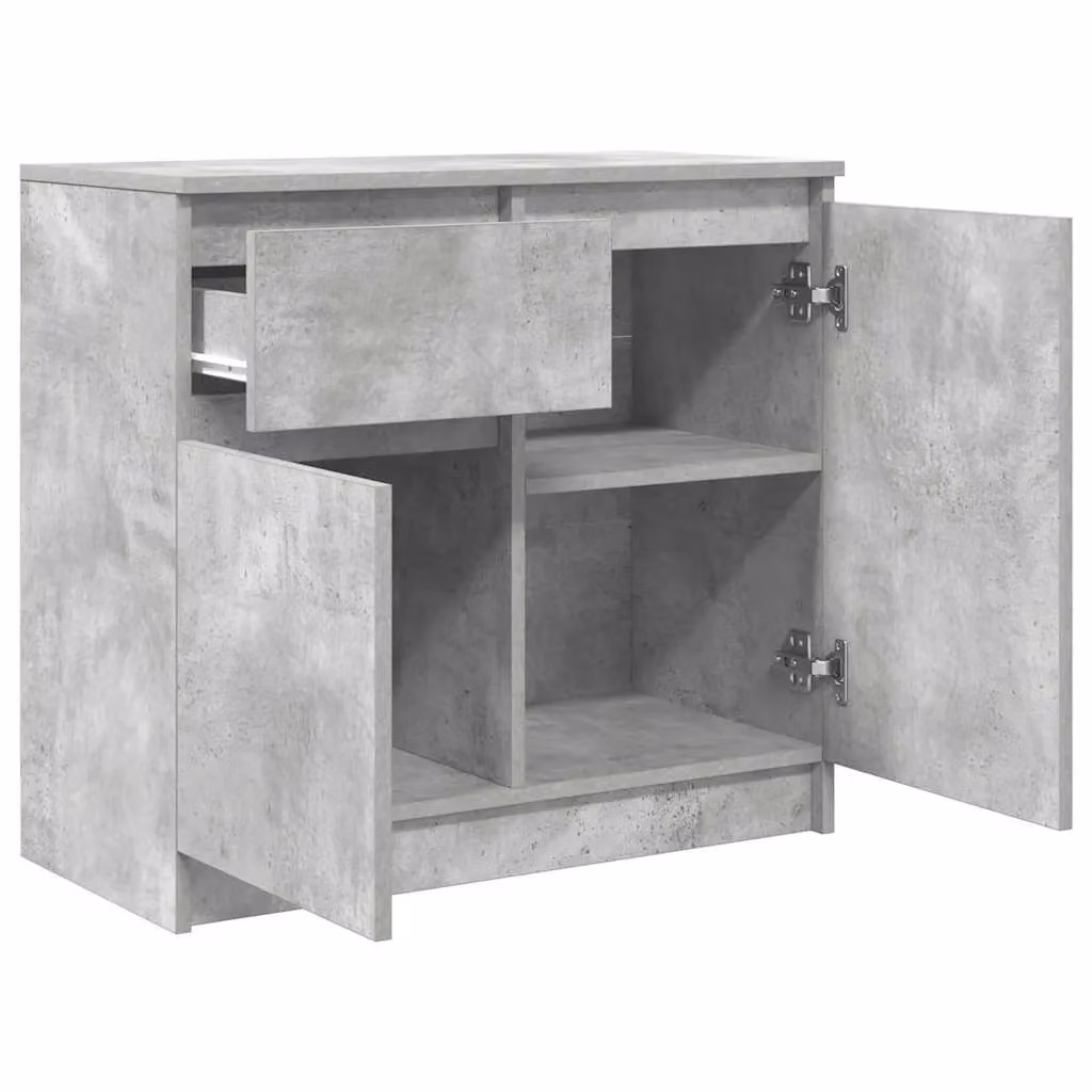 Berkfield Home Sideboard with Drawer in Concrete Grey, W/D/H: 71 x 35 x 65 cm – 2