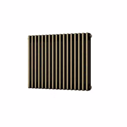 UK Radiators Alpha 3 Column Horizontal Traditional Cast-Iron Style Radiator in Gold, H 60 cm x W 77.7 cm