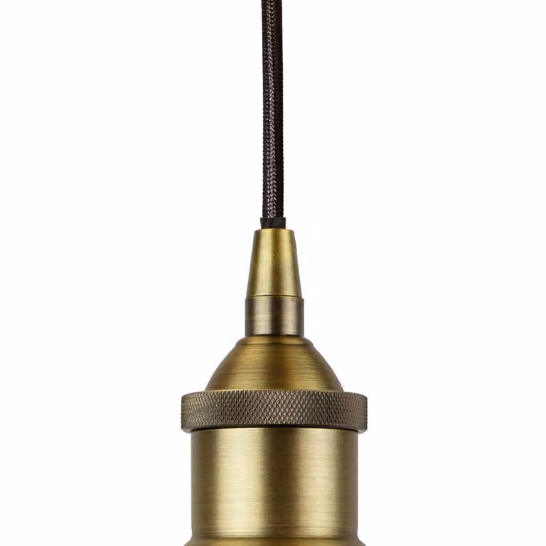 SE Home Worcester Navy Blue Enamel Pendant Light with Matt Antique Brass and Black Details