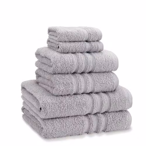 Catherine Lansfield Zero Twist Cotton 6 Piece Towel Bale Set in Silver Grey – 1