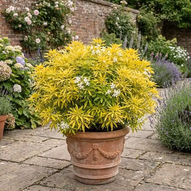 Plants By Post Choisya Goldfinger Fragrant Golden Ornamental Shrub, 3L, Golden Yellow