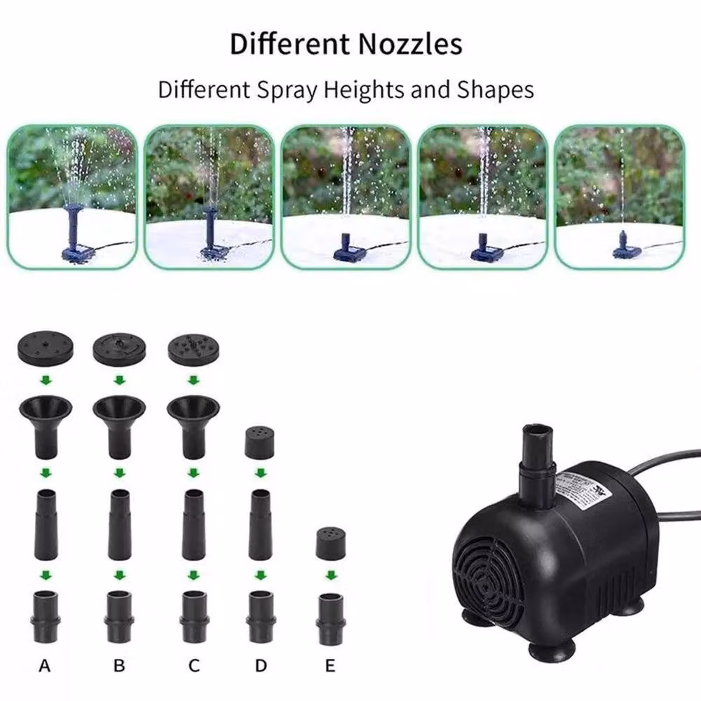 NESTLUNE Solar Powered Water Feature Fountain Pump for Garden Pools and Ponds, Black, W: 100 cm, D: 15 cm, H: 15 cm – 5
