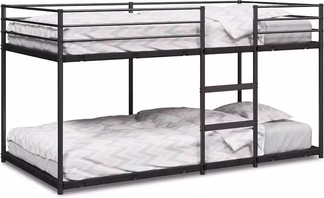 Berkfield Home Modern Metal Bunk Bed in Black, W/D/H: 200 x 100 x 111 cm – 1