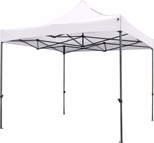 Costway Portable Folding Commercial Freestanding Tent with Wheeled Bag, White