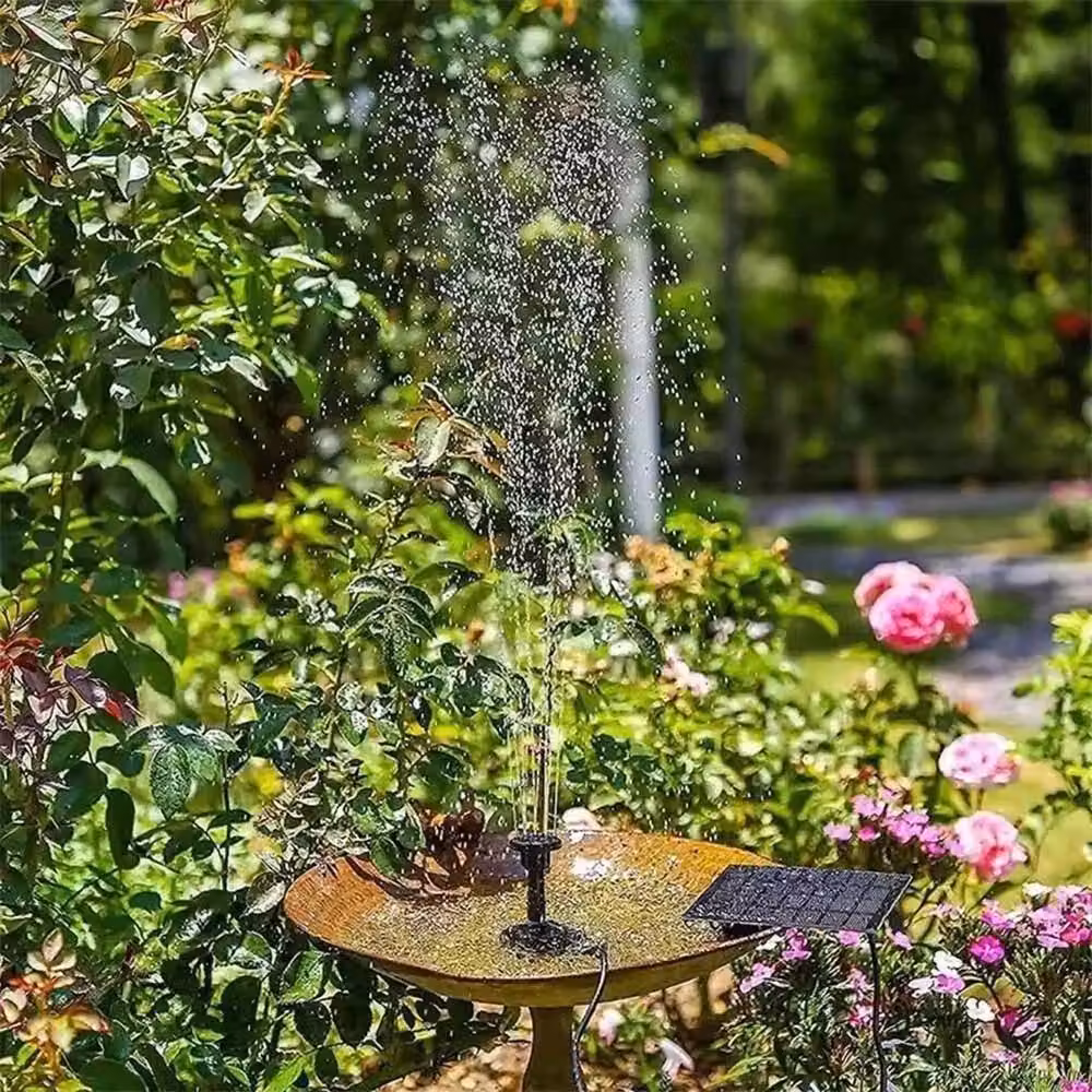 FLAVORA Solar Water Fountain Pump Kit in Black with 220 L/H Flow Rate and 1000L Capacity – 6