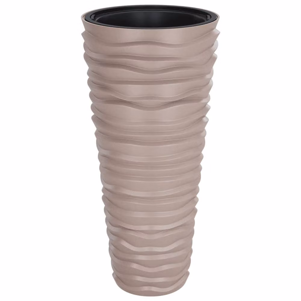 Berkfield Home Planter with Removable Inner Tub, Brown, Grooved Look, 18/45 L – 2