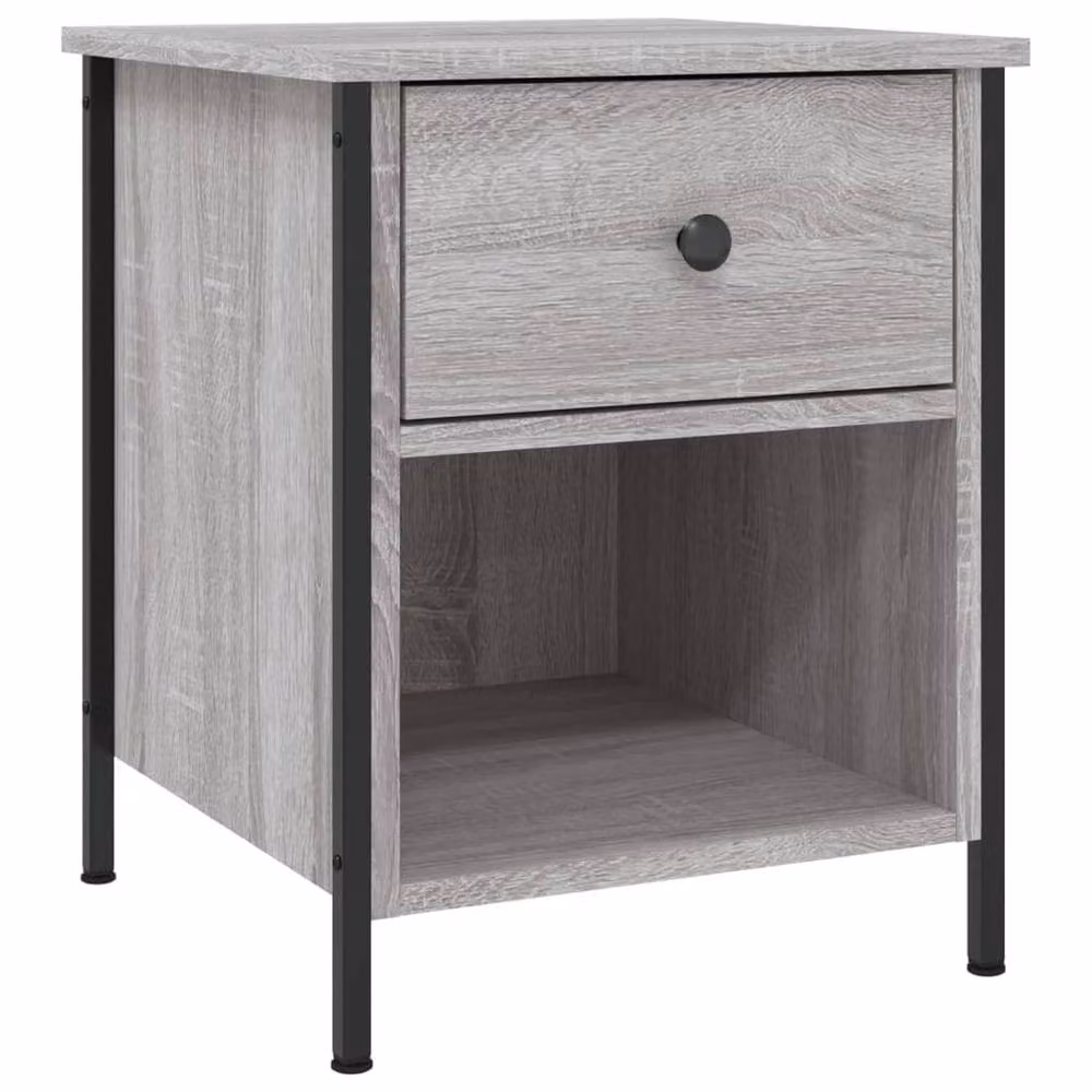 Berkfield Home Durable Bedside Cabinet in Grey Sonoma, W/D/H: 40 x 42 x 50 cm – 3