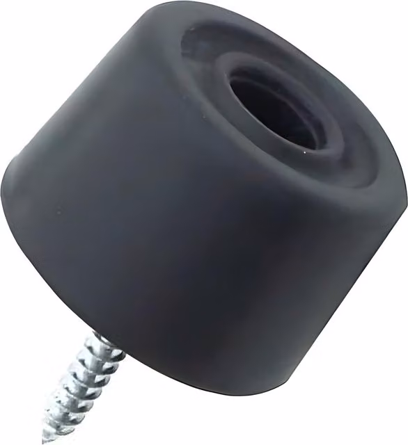 Dzina Black Rubber Door and Wall Protectors, 30mm
