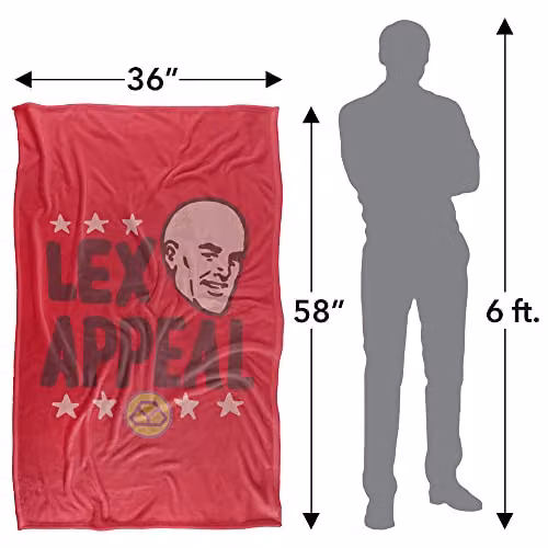Warner Bros. Superman Sexy Lexy Silky Touch Super Soft Fleece Throw Blanket, Multicolour, W: 91 cm, D: 147 cm – 2