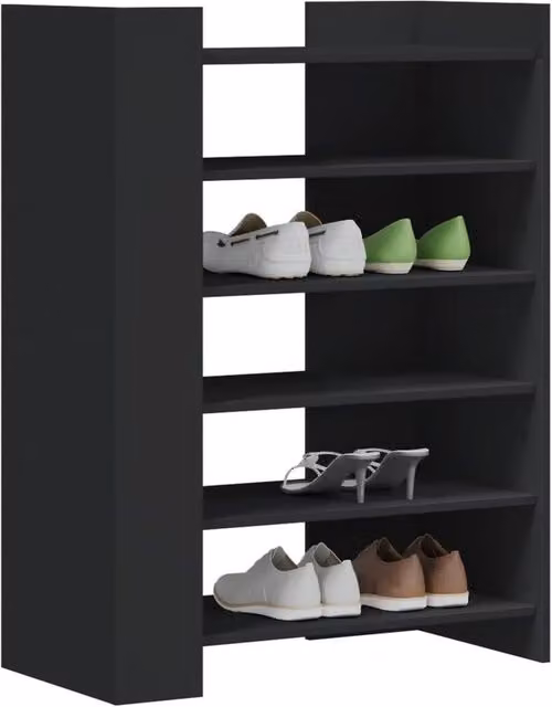 Berkfield Home Black Shoe Cabinet, W/D/H: 74.5 x 37.5 x 100 cm