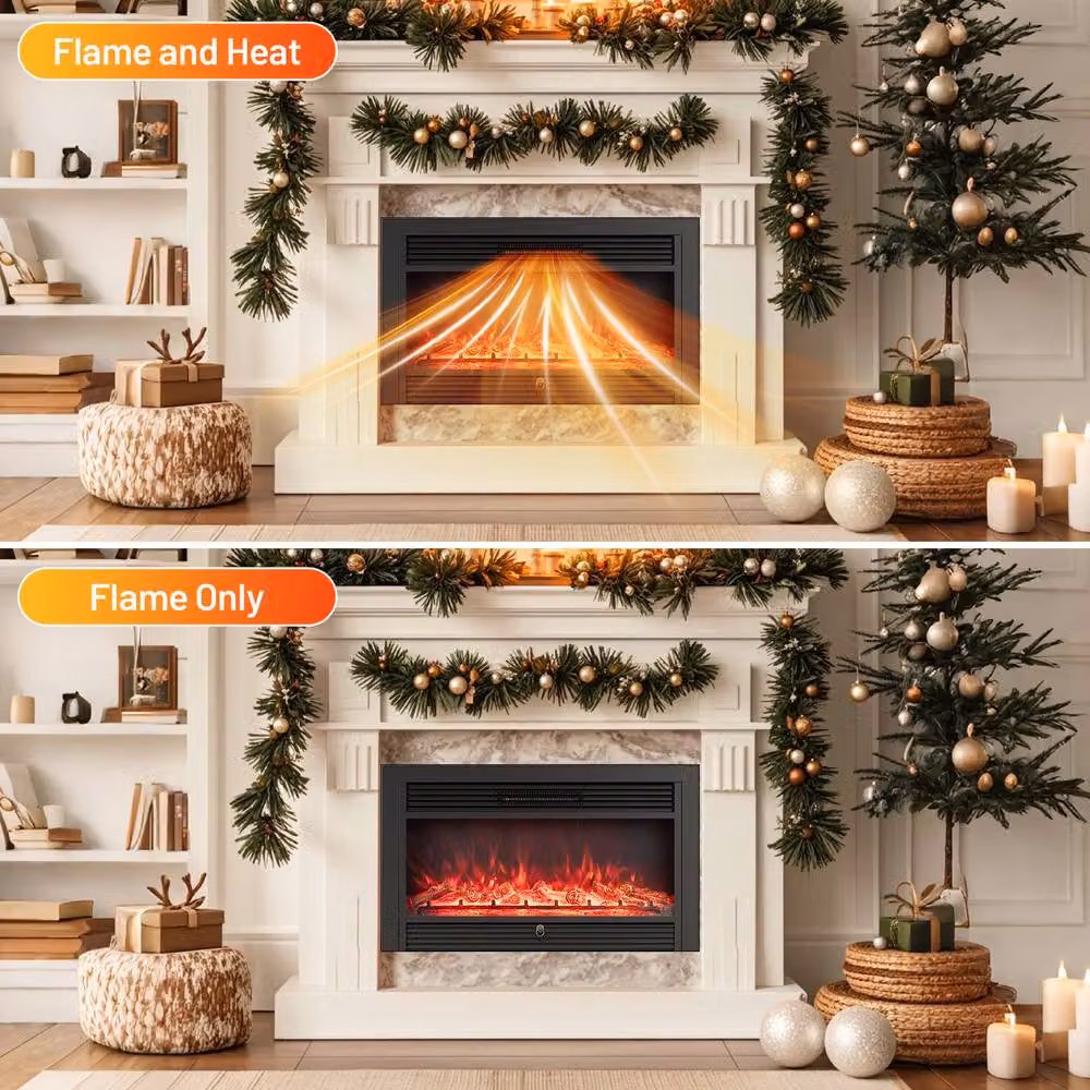 Costway 36-Inch Electric Fireplace Insert Heater in Black – 5