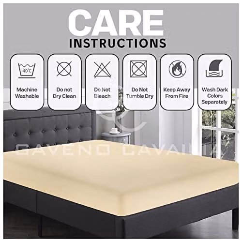 Smart Living Polycotton Bed Linen Set in Cream, Super King, Non-Iron – 2