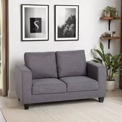 Seconique Tempo Two Seater Sofa in Grey Fabric – 2