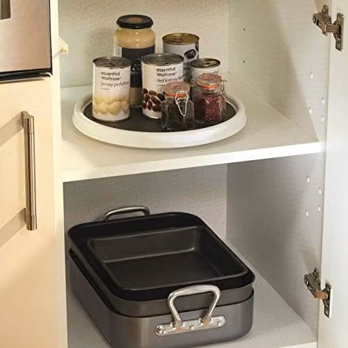 Copco Basics Lazy Susan Turntable and Kitchen Cupboard Organiser, Diameter: 30 cm, White/Grey – 3