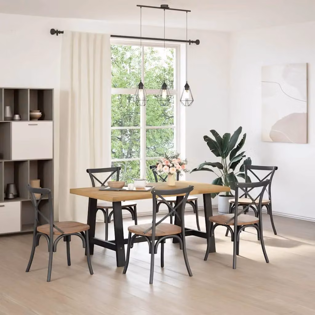 Berkfield Home NOAIN Rectangular Dining Table in Brown Solid Pine with A-Shaped Legs W/D/H: 160 x 90 x 75 cm – 2