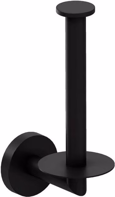 Cosmic Vertical Toilet Roll Holder in Matt Black with Hidden Fixings