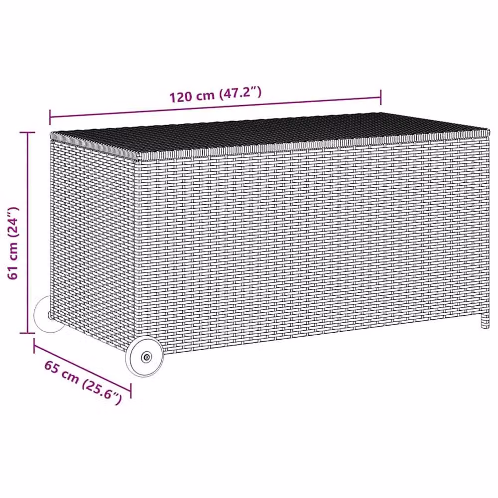 Berkfield Home Black Acacia Wood and Steel Geometric Garden Storage Box W/D/H: 120 x 65 x 61 cm – 6