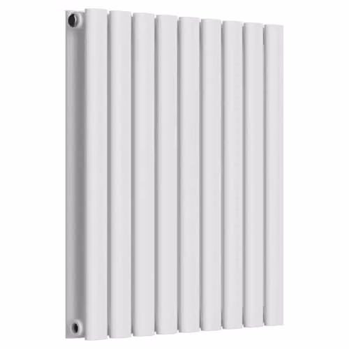 Lux Heat Oval White Horizontal Double Panel Designer Radiator H: 60.0 cm, W: 54.0 cm – 2